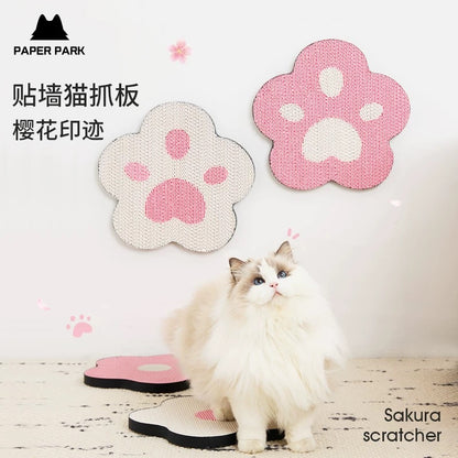 paperpark 樱花白底爪印猫抓板
